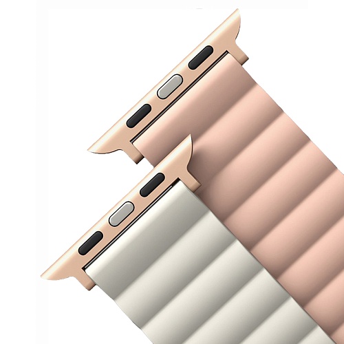 Ремешок Apple Watch 41/40/38mm Uniq Revix reversible Magnetic, розовый/бежевый