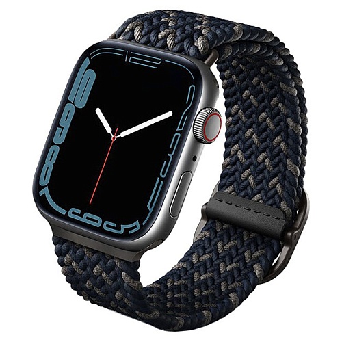 Ремешок Apple Watch 46/45/44 mm Uniq ASPEN Design strap Braided Pebble, синий
