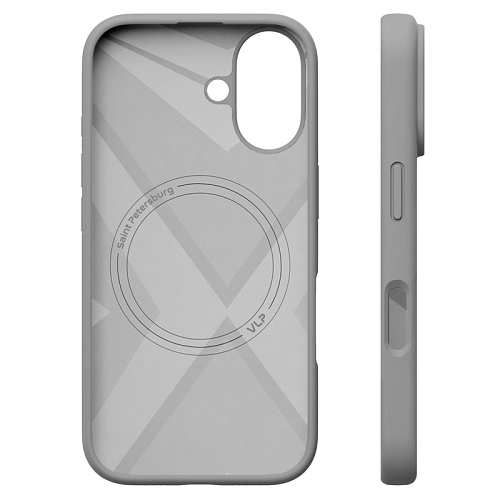 Чехол iPhone 16 vlp Aster Case С MagSafe, серый