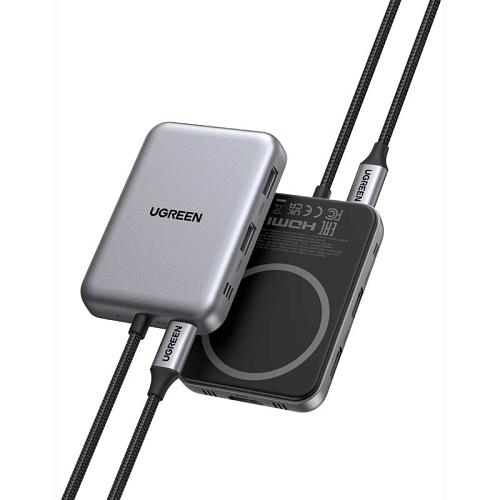 Картридер UGREEN CM896 7-in-1 4K 60Hz, серый космос