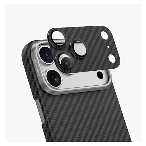 Линзы Защитные На Камеру Для iPhone 17 Pro Max Keephone Kevlar Lens, Черный