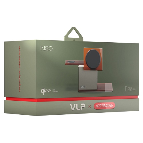 Беспроводное зарядное устройство vlp Neo Qi2.2. (4В1) серый