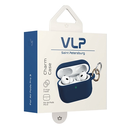 Чехол Для AirPods Pro 3 VLP Charm Case Силиконовый, темно-синий