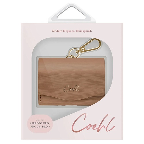 Чехол Airpods Pro 1/2/3 Uniq COEHL Mirelle Wallet case, коричневый