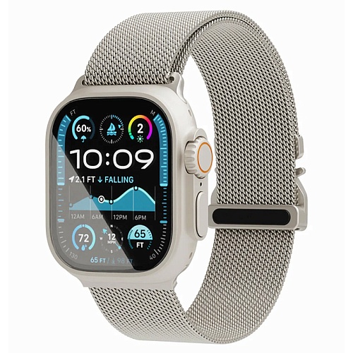 Ремешок из нержавеющей стали "vlp" Milanese Band Pro для Apple Watch 42/44/45 мм, титановый