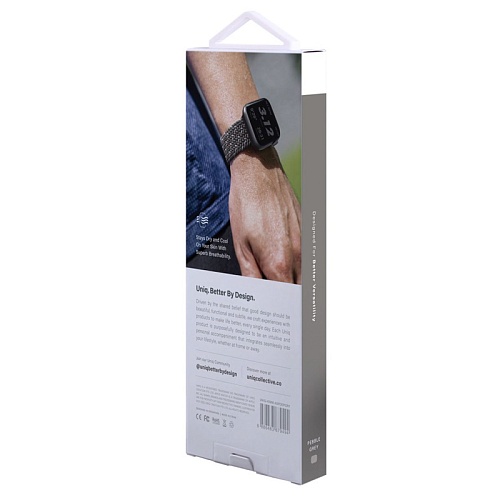 Ремешок Apple Watch 46/45/44 mm Uniq ASPEN Design strap Braided Pebble, светло-серый