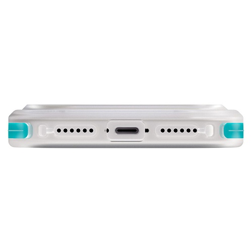 Чехол iPhone 17 Pro Max Uniq Combat Active Frost MagSafe, прозрачный/бирюзовый