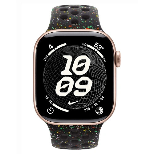 Apple Watch Series 11, 42 мм, корпус алюминий розовое золото, Nike Sport Band, черный