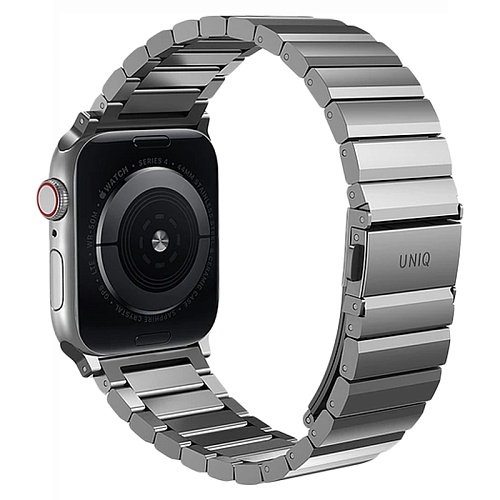Ремешок Apple Watch 49/46/45/44mm Uniq Strova Strap Link Steel, серебристый