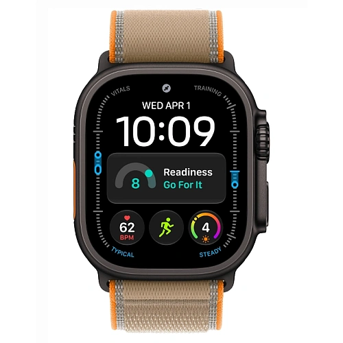 Apple Watch Ultra 4, 49 мм, корпус из титана черный, Trail Loop песок
