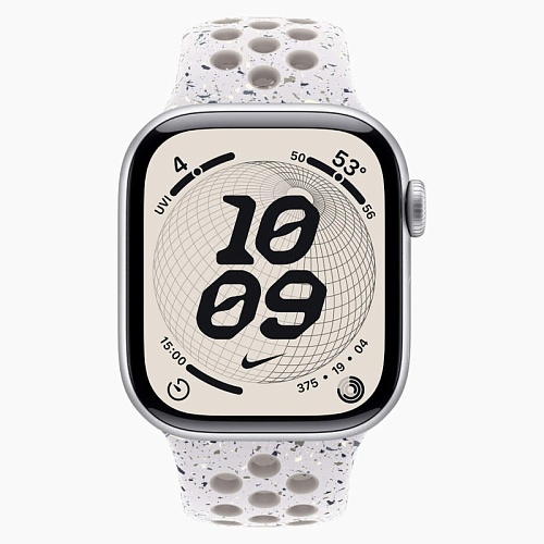 Apple Watch Series 11, 42 мм, корпус алюминий серебро, Nike Sport Band, серый