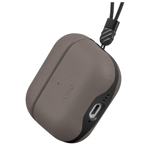 Чехол Для AirPods 4 Uniq Lyden Leatherette, серый