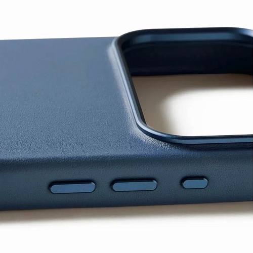 Чехол iPhone 17 Pro Max Mujjo Leather, синий