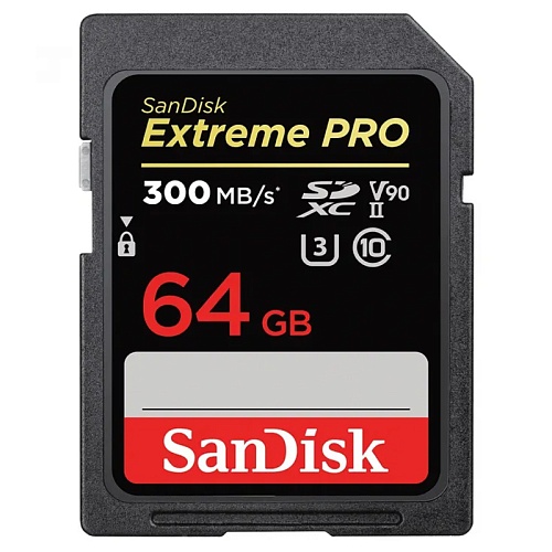 Карта памяти SanDisk SDXC Extreme Pro, 260 Мб/с, 64Гб