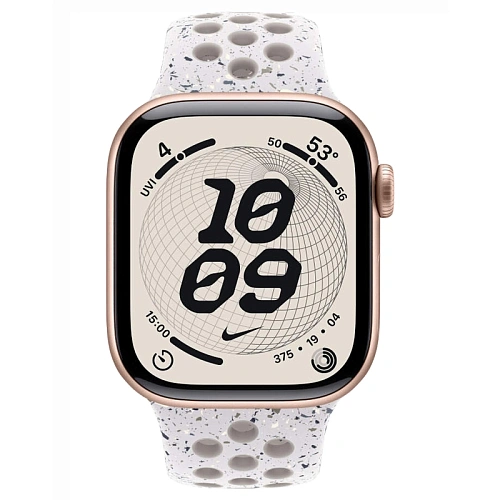 Apple Watch Series 11, 42 мм, корпус алюминий розовое золото, Nike Sport Band, серый