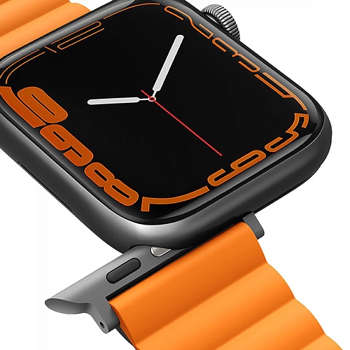 Ремешок Apple Watch 49/46/45/44mm Uniq Revix reversible Magnetic, оранжевый/серый