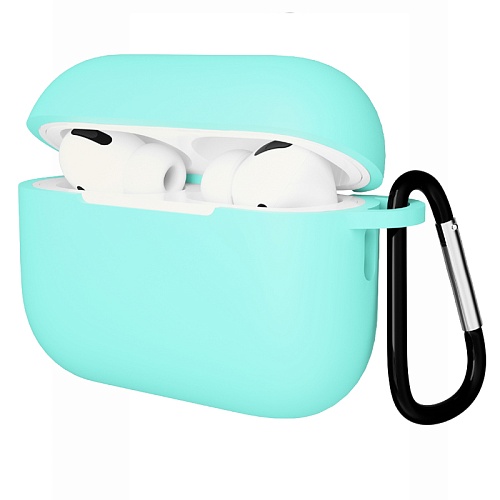 Чехол Для AirPods Pro 3 Gurdini Soft Touch С Карабином, мятный