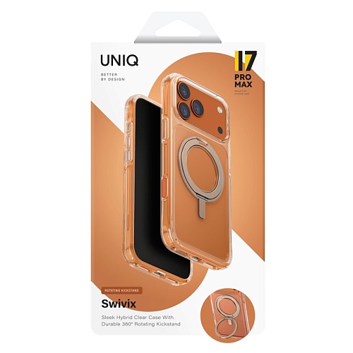 Челох iPhone 17 Pro Max Uniq Swivix with 360-Rotating stand Magsafe, золотой