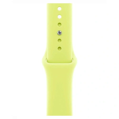 Apple Watch Series 11, 46 мм, корпус алюминий серебристый, Sport Band неоновый желтый