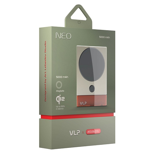Аккумулятор внешний vlp Neo MagSafe, Qi2, 5000 mAh, 3A, USB-C,  серый