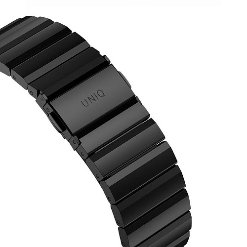 Ремешок Apple Watch 49/46/45/44mm Uniq Strova Strap Link Steel, черный