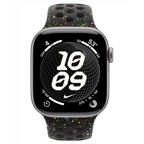 Apple Watch Series 11, 42 мм, корпус алюминий космический серый, Nike Sport Band, черный