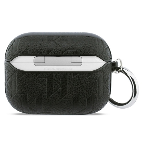 Чехол Airpods Pro 3 Lagerfeld PU Saffiano Monogram with ring NFT Metal Head Karl & Choup, черный