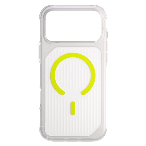 Чехол iPhone 17 Pro Max Uniq Combat Active Frost MagSafe, прозрачный/лаймовый