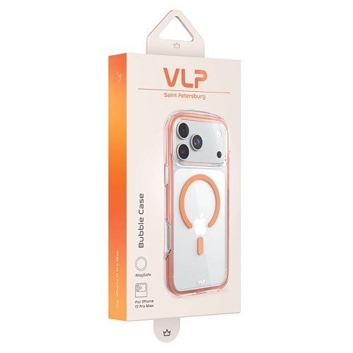 Чехол iPhone 17 Pro Max VLP Bubble Case с MagSafe, оранжевый