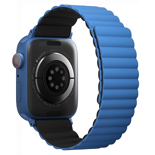 Ремешок Apple Watch 49/46/45/44mm Uniq Revix reversible Magnetic, синий/черный