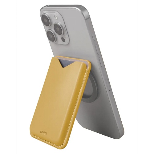 Картхолдер Uniq Lyden EVO Magnetic cardholder with Stand, желтый