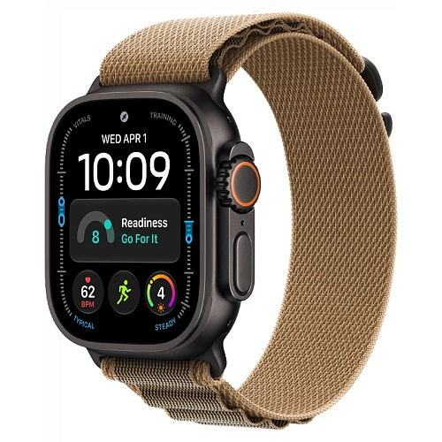 Apple Watch Ultra 4, 49 мм, корпус из титана черный, Alpine Loop пустынный