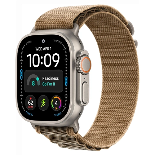 Apple Watch Ultra 4, 49 мм, корпус из натурального титана, Alpine Loop пустынный