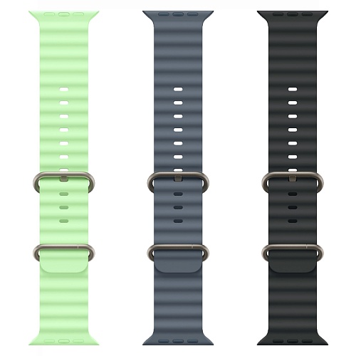 Apple Watch Ultra 3, 49 мм, корпус из натурального титана, Ocean Band синий