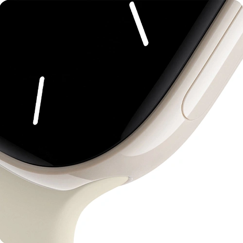 Apple Watch Series 12, 46 мм, корпус керамический жемчужно-белый, Sport Band белый