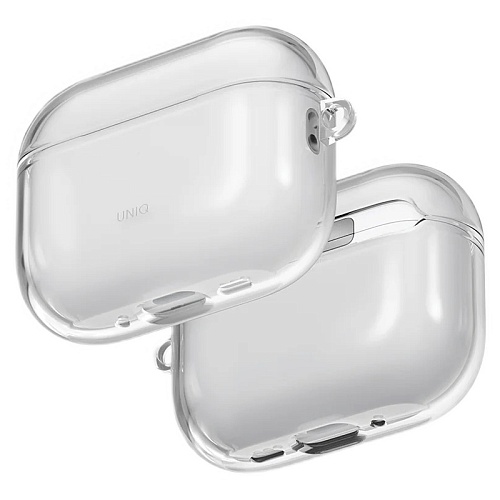 Чехол Для Airpods Pro 3 Uniq Glase TPU case with carabin,  прозрачный