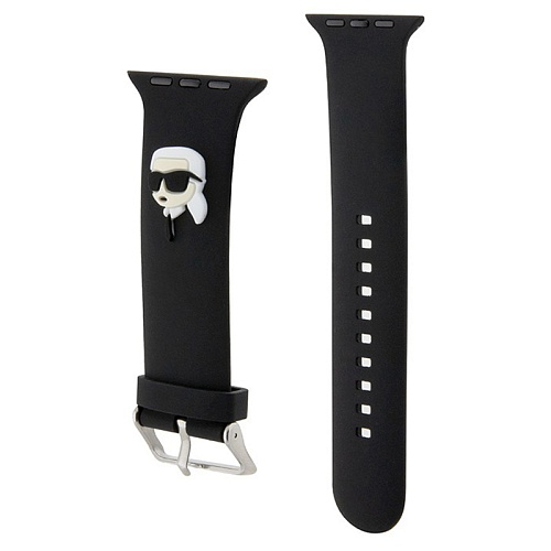 Ремешок Lagerfeld 3D Rubber NFT Karl head Для Apple Watch 42/41/40mm, черный