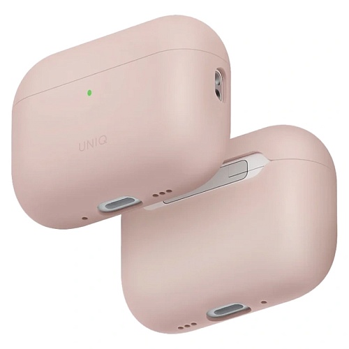Чехол Для Airpods Pro 3 Uniq LINO Liquid silicone with handstrap, розовый