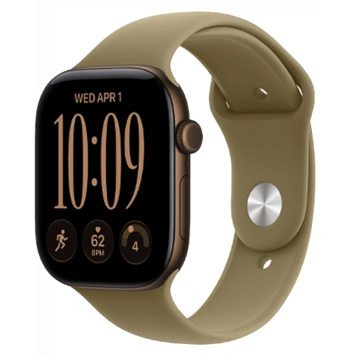 Apple Watch Series 12, 46 мм, корпус алюминий темно-бронзовый, Sport Band песчаный