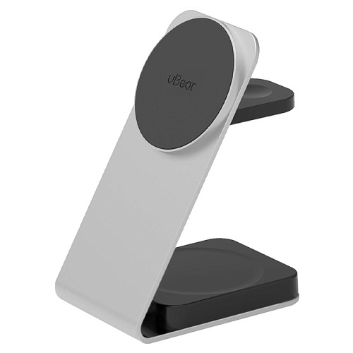 Беспроводное Зарядное Устройство uBear Level Pro Apple Watch, 3в1, 25W, серебристый