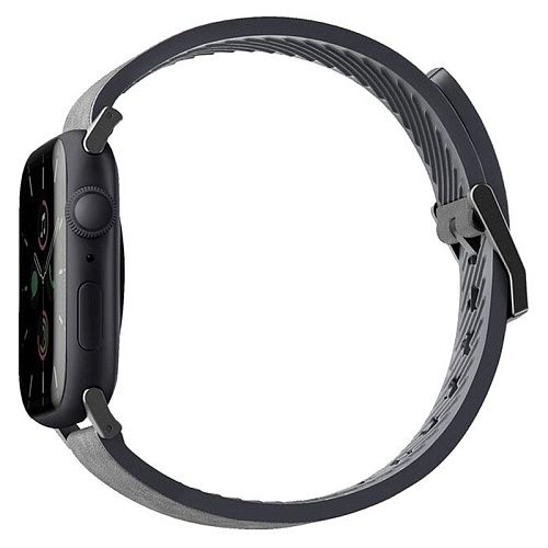 Ремешок Apple Watch 49/46/44mm Uniq Straden Waterproof Leather/Silicone, серый