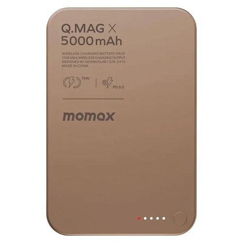 Внешний Аккумулятор Momax Q,Mag X Magsafe 5000 mAh, ультратонкий, золотой