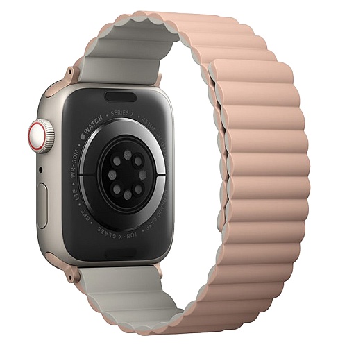 Ремешок Apple Watch 40/41/42mm Uniq Revix reversible Magnetic, розовый/бежевый