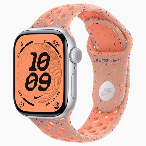 Apple Watch Series 11, 42 мм, корпус алюминий серебро, Nike Sport Band, альпийский розовый
