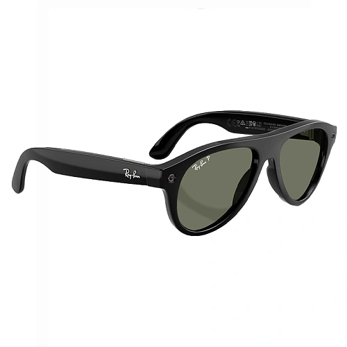 Умные Очки Ray-Ban Meta Aviator Gen 3, Shiny Black, Green Polarized, Размер M