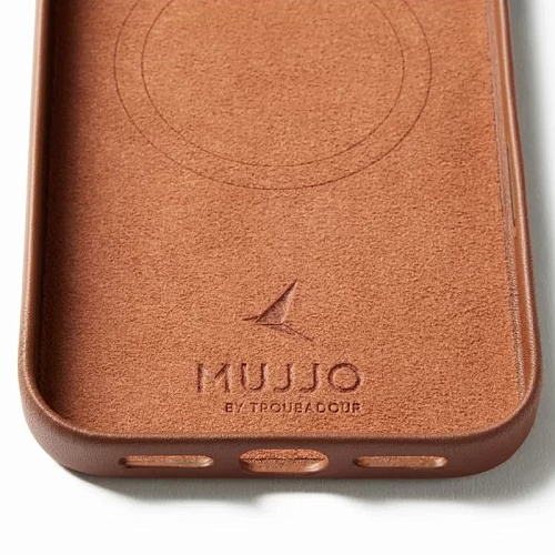 Чехол iPhone 17 Pro Max Mujjo Leather, песочный