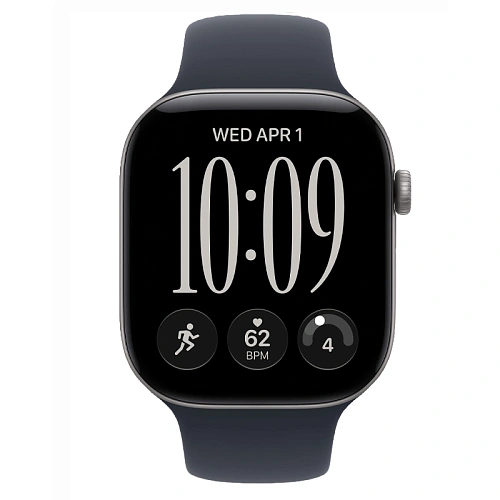 Apple Watch Series 12, 46 мм, корпус алюминий серый космос, Sport Band серый