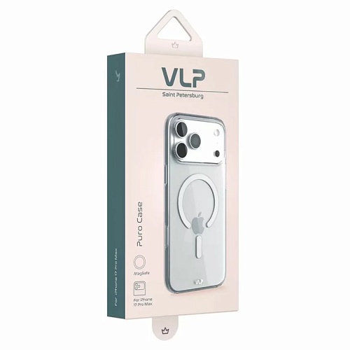 Чехол iPhone 17 Pro Max VLP Puro Case с MagSafe, прозрачный