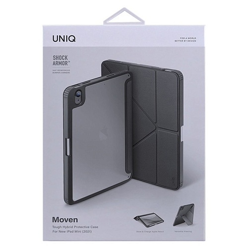 Чехол iPad Mini 6 (2021) / 7 A17 Pro (2024) Uniq Moven Anti-microbia, серый