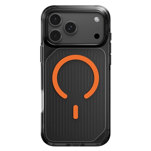 Чехол iPhone 17 Pro Max Uniq Combat Active Frost MagSafe, дымчатый/оранжевый